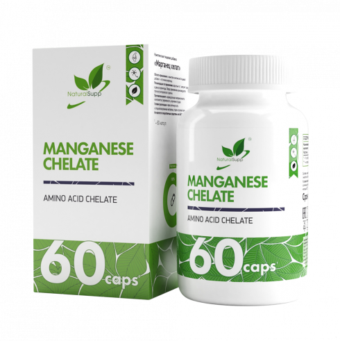 Natural Supp Manganese Chelate, 60 капсул