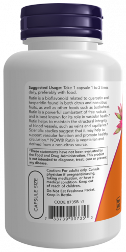 NOW Rutin, Рутин, 100 капсул