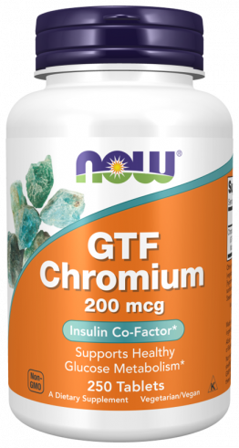 NOW GTF Chromium Chelate 200 mcg, 250 таблеток