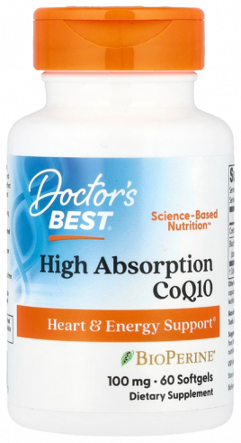 Doctor's Best High Absorption Co Q10, Коэнзим Q10, 60 капсул