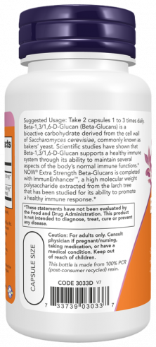 NOW Beta-1,3/1,6-D-Glucan, Бета-1,3/1,6-D-Глюкан, 60 капсул